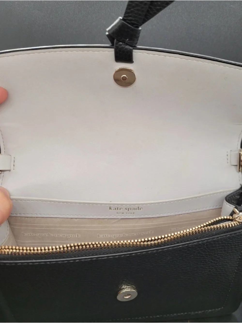 kate spade Black Pebbled Leather Crossbody with Knot‎ Detail